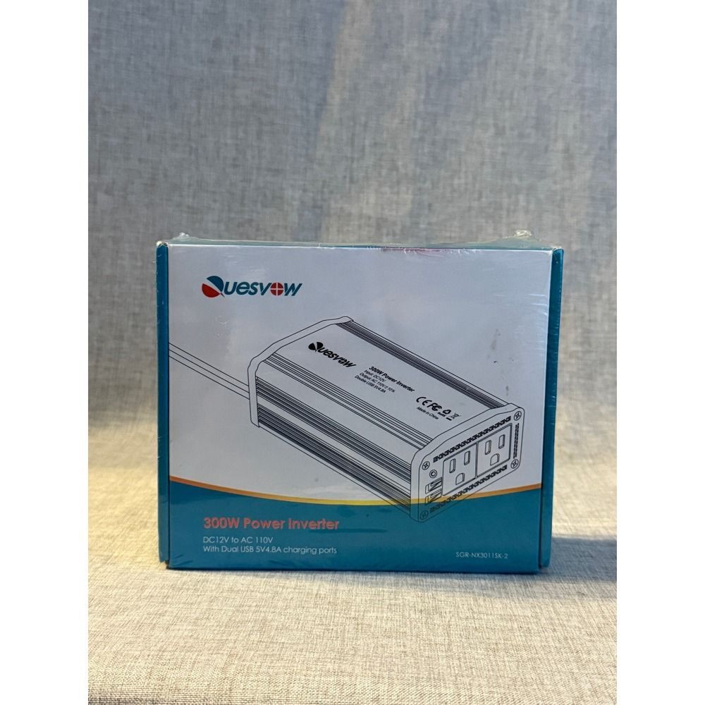 300W Power Inverter DC12V to AC 110V with Dual USB 5V 4.8A Charging Ports